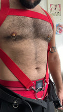 Load image into Gallery viewer, Adjustable Red elastic harness w/cock-ring option