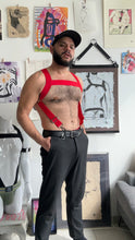 Load image into Gallery viewer, Adjustable Red elastic harness w/cock-ring option