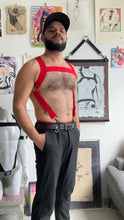 Load image into Gallery viewer, Adjustable Red elastic harness w/cock-ring option