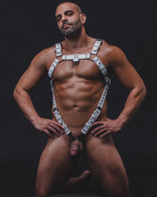 Load image into Gallery viewer, White leather Full upper body harness