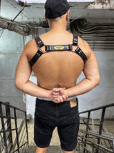 Load image into Gallery viewer, Classic black leather bulldog Harness