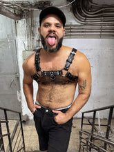 Load image into Gallery viewer, Classic black leather bulldog Harness