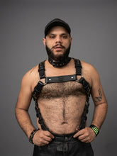 Load image into Gallery viewer, Leather harness w/cockring and NFC chip
