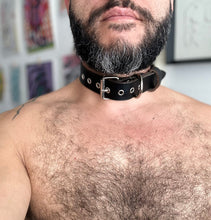 Load image into Gallery viewer, leather collar black choker
