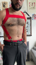Load image into Gallery viewer, Adjustable Red elastic harness w/cock-ring option
