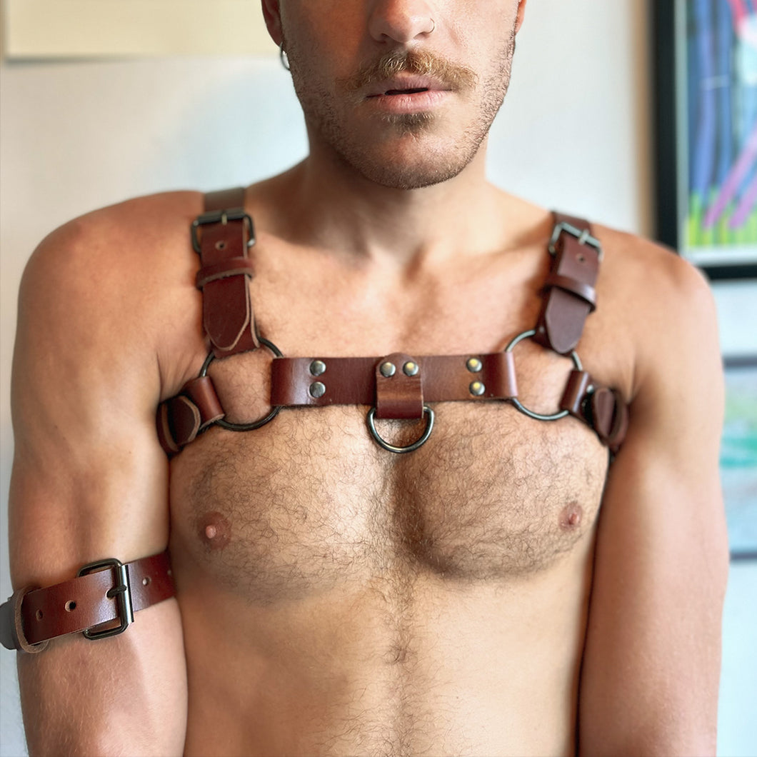 Raw Leather harness, size S