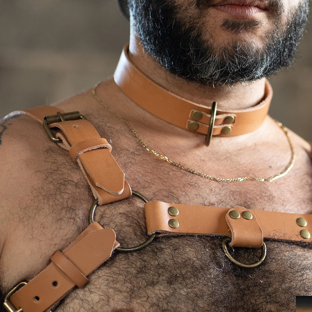 Light beige Raw Leather harness