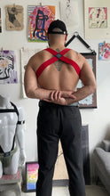 Load image into Gallery viewer, Adjustable Red elastic harness w/cock-ring option
