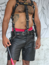 Load image into Gallery viewer, X Leather harness with cock-ring straps
