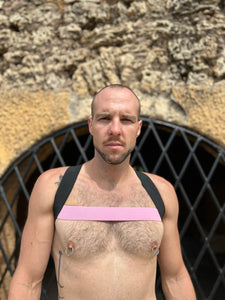 Elastic chest harness PINK\BLACK