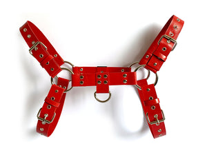 RED soft leather harness