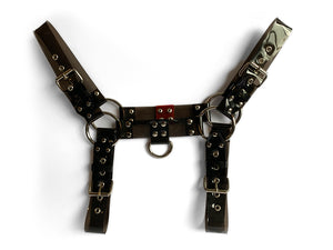 "BEN" black VINYL harness VEGAN